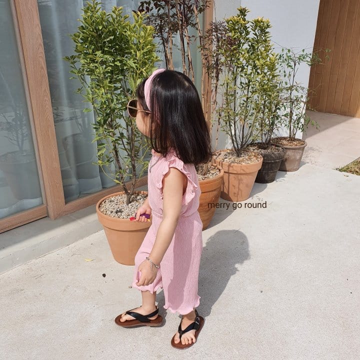 MERRY GO ROUND - Korean Children Fashion - #Kfashion4kids - Frill Winkle Top Bottom Set - 6