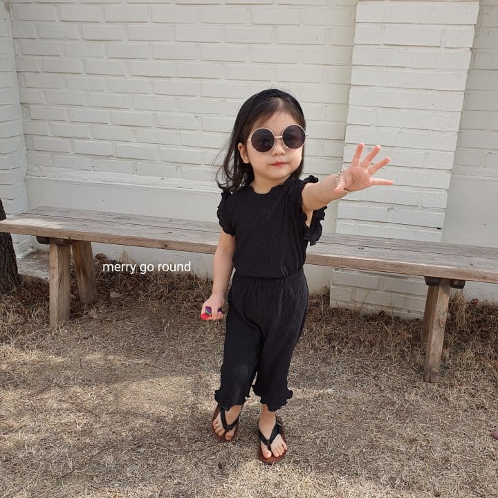 MERRY GO ROUND - Korean Children Fashion - #Kfashion4kids - Frill Winkle Top Bottom Set - 8