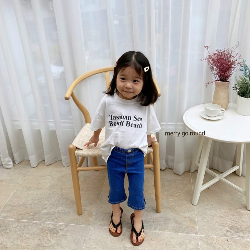 MERRY GO ROUND - Korean Children Fashion - #Kfashion4kids - Slit Denim Bootscut - 12