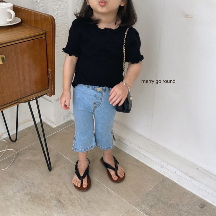 MERRY GO ROUND - Korean Children Fashion - #Kfashion4kids - Slit Denim Bootscut - 6