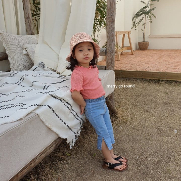 MERRY GO ROUND - Korean Children Fashion - #Kfashion4kids - Slit Denim Bootscut - 7