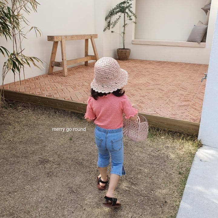 MERRY GO ROUND - Korean Children Fashion - #Kfashion4kids - Slit Denim Bootscut - 9
