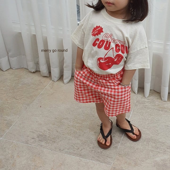 MERRY GO ROUND - Korean Children Fashion - #Kfashion4kids - Check Shorts - 8