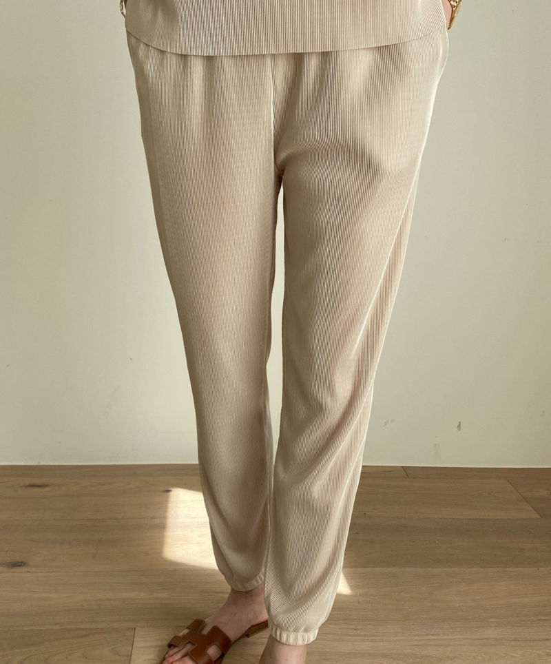 MERRY J - Korean Women Fashion - #Kfashion - Shinning Pleats Top Bottom Set - 5