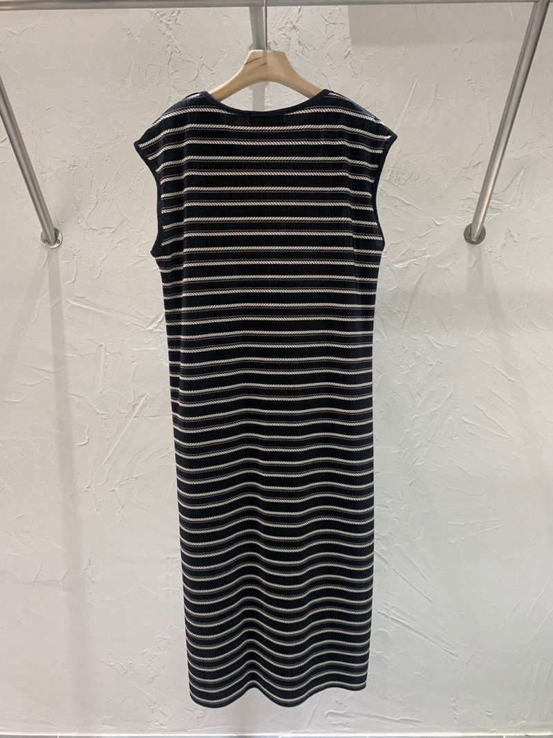 MERRY J - Korean Women Fashion - #Kfashion - Pleats Stripe One-piece - 9