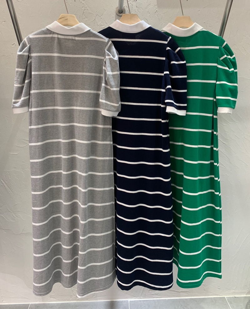 MERRY J - Korean Women Fashion - #Kfashion - Stripe Puff One-piece - 12