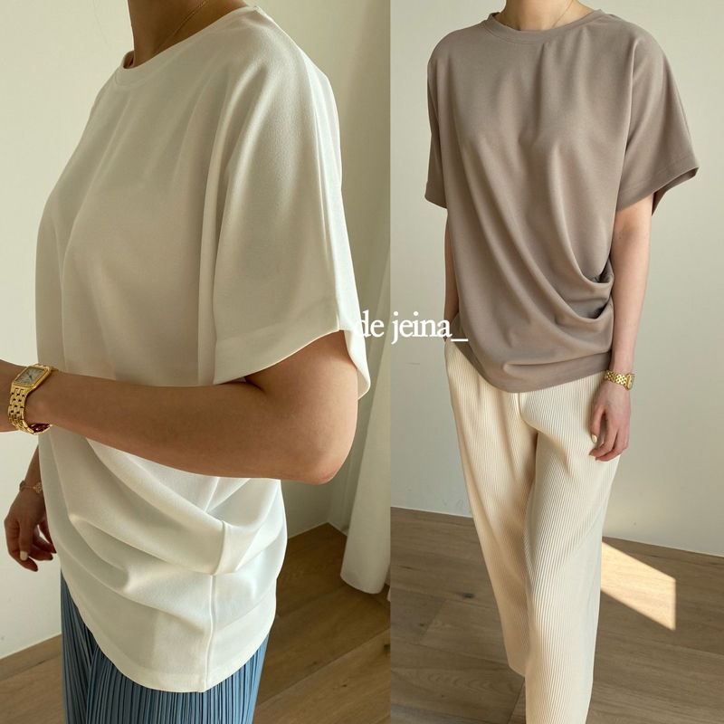 MERRY J - Korean Women Fashion - #Kfashion - Diagonal Cut Tee