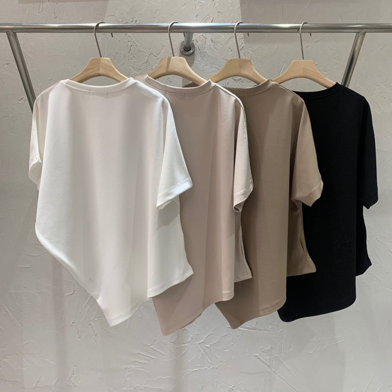 MERRY J - Korean Women Fashion - #Kfashion - Diagonal Cut Tee - 2
