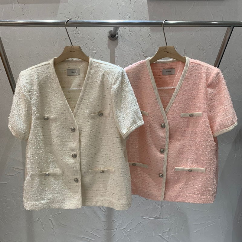MERRY J - Korean Women Fashion - #Kfashion - Short Tweed Cardigan