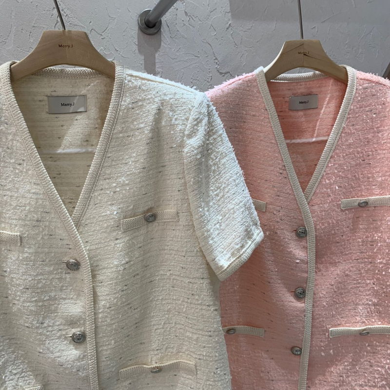 MERRY J - Korean Women Fashion - #Kfashion - Short Tweed Cardigan - 3
