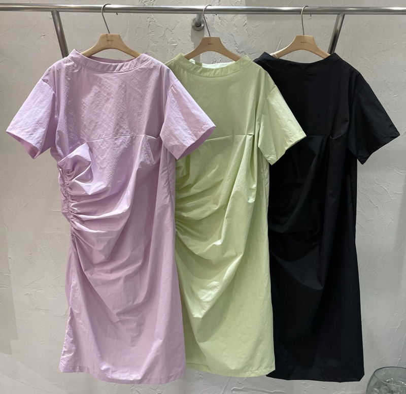 MERRY J - Korean Women Fashion - #Kfashion - Plain Shirring One-piece