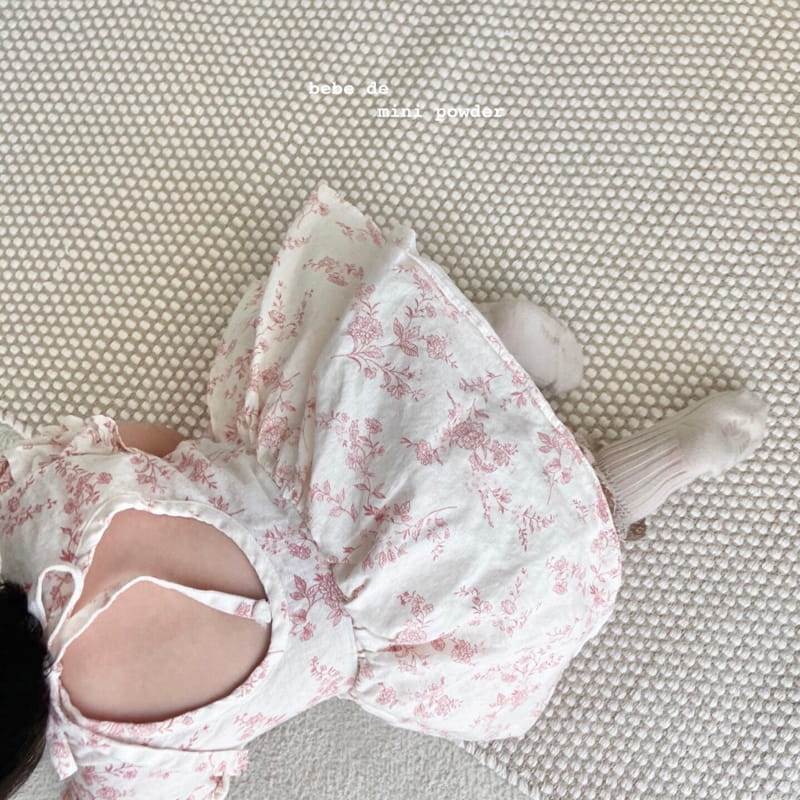MINI POWDER - Korean Children Fashion - #Kfashion4kids - Back Slit Flower Bodysuit - 2
