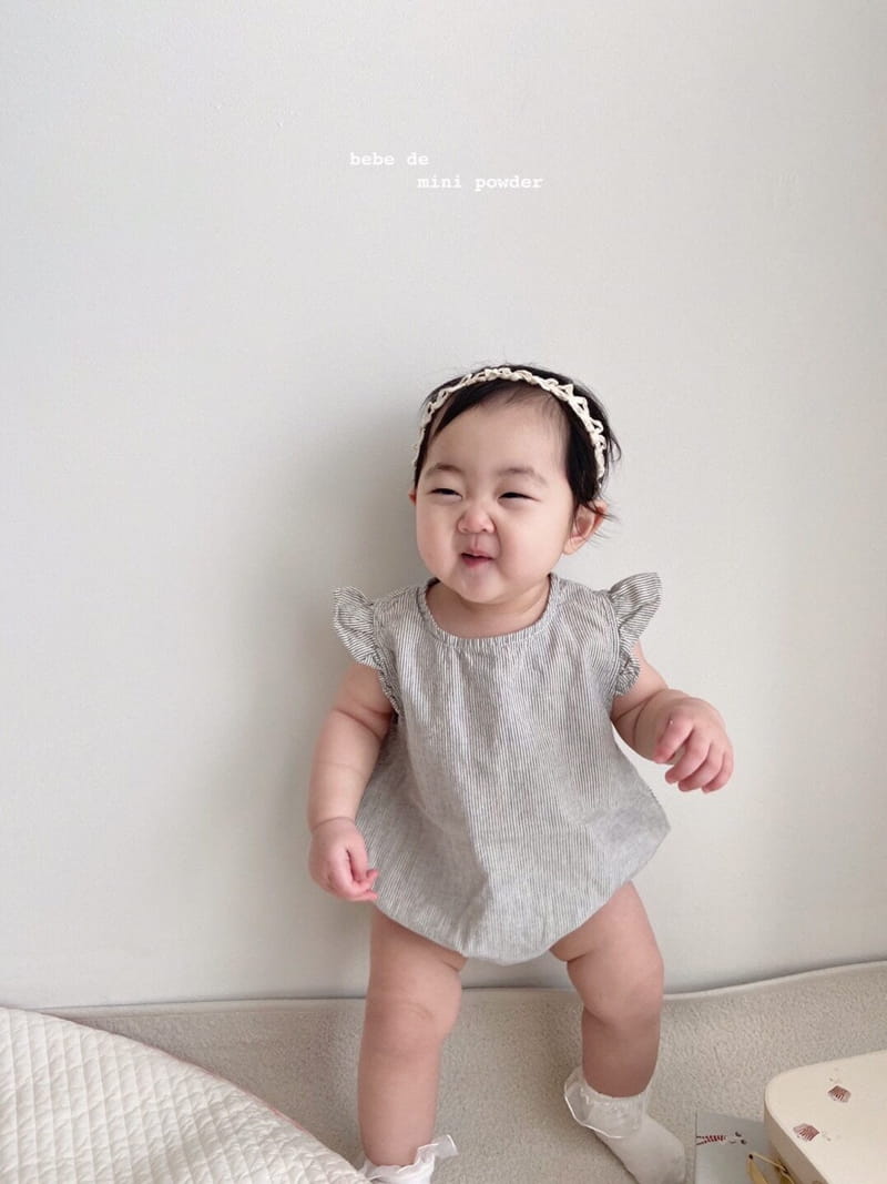 MINI POWDER - Korean Children Fashion - #Kfashion4kids - Stripes Wing Bodysuit - 7