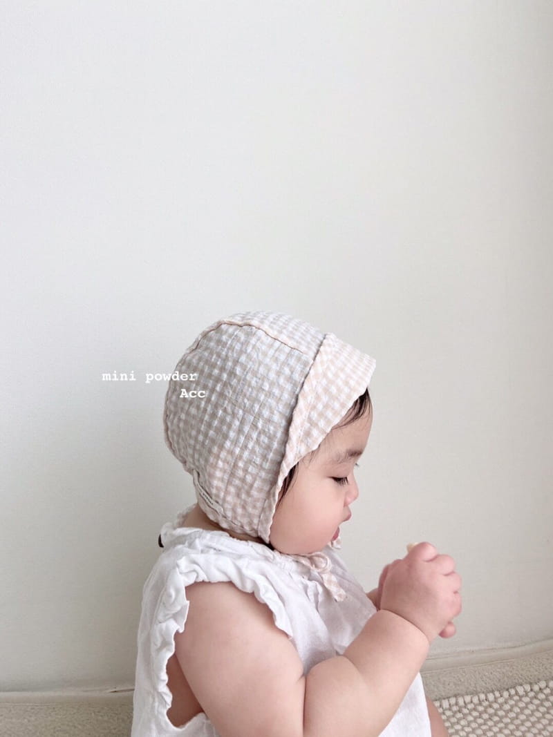 MINI POWDER - Korean Children Fashion - #Kfashion4kids - Check Bonnet