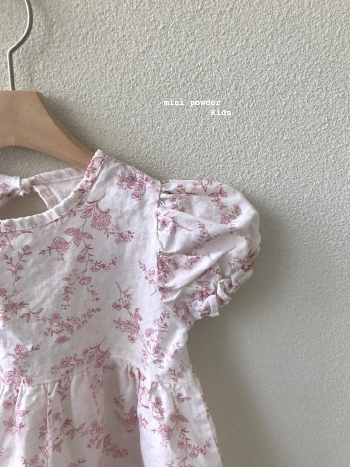 MINI POWDER - Korean Children Fashion - #Kfashion4kids - Back Slit Flower One-piece - 3