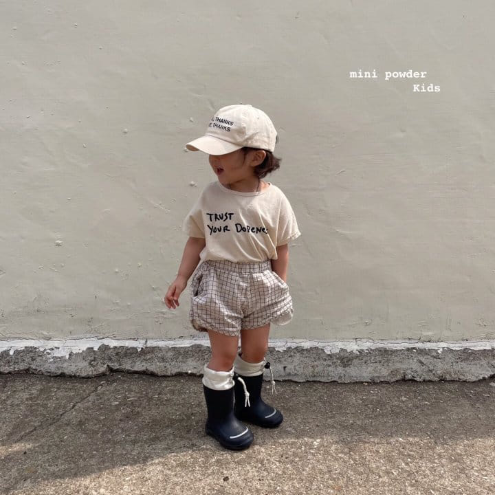 MINI POWDER - Korean Children Fashion - #Kfashion4kids - Check Rappa Shorts