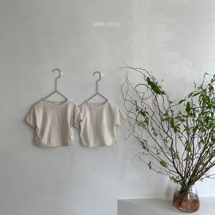 MINI ROBE - Korean Children Fashion - #Kfashion4kids - Dots Tee - 4