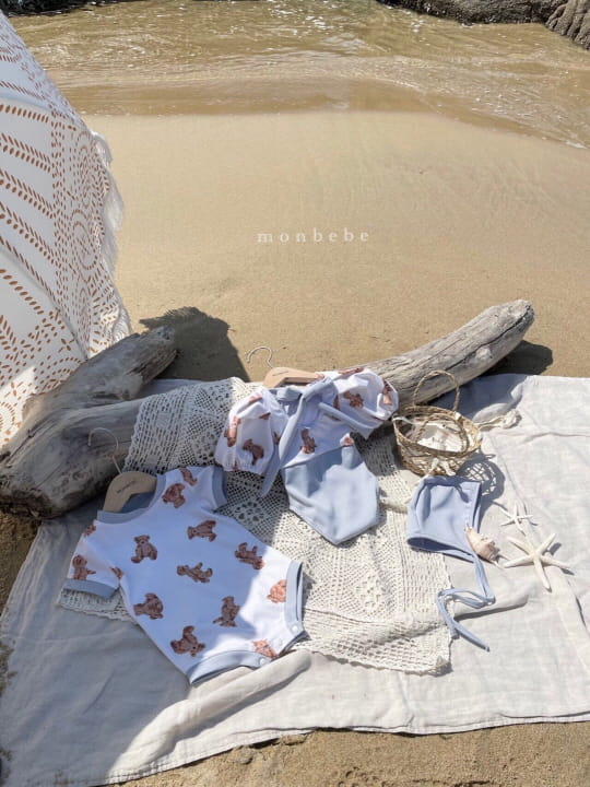 MONBEBE - Korean Children Fashion - #Kfashion4kids - Teddy Girl Swimwear Hat Set with Mom - 4