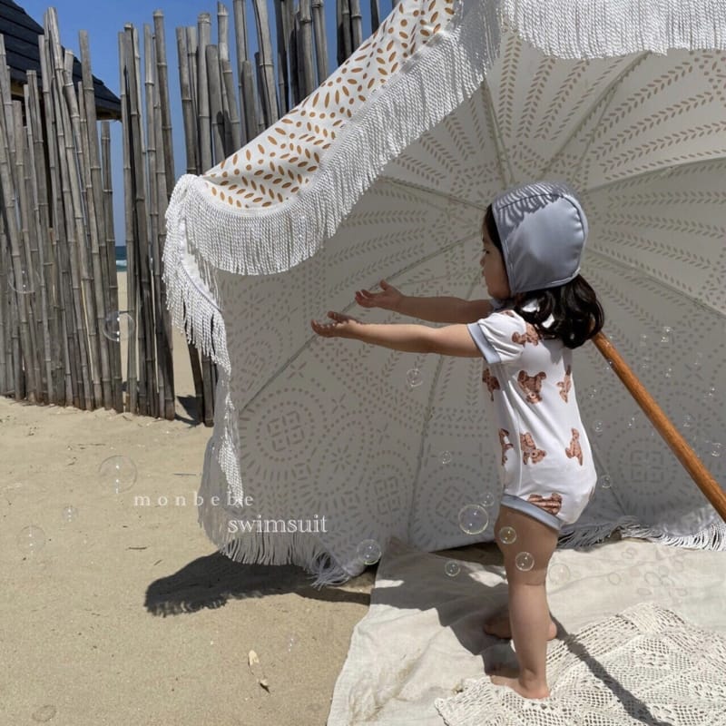 MONBEBE - Korean Children Fashion - #Kfashion4kids - Teddy Swimwear Hat Set