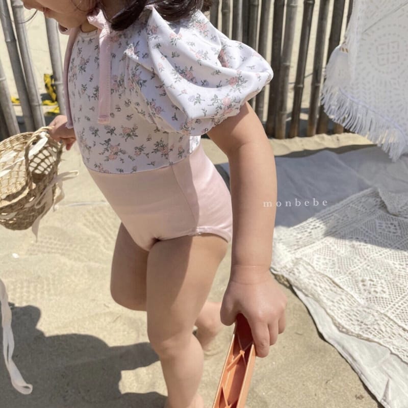MONBEBE - Korean Children Fashion - #Kfashion4kids - Flower Girl Swimwear Hat Set with Mom