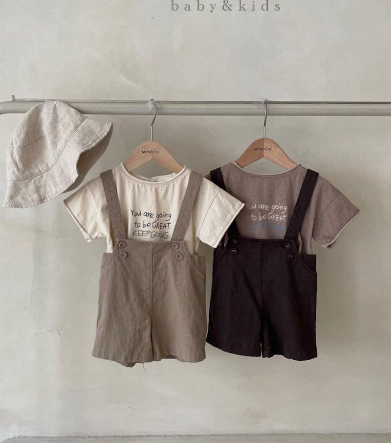 MONBEBE - Korean Children Fashion - #Kfashion4kids - Linen Span Dungarees Pants