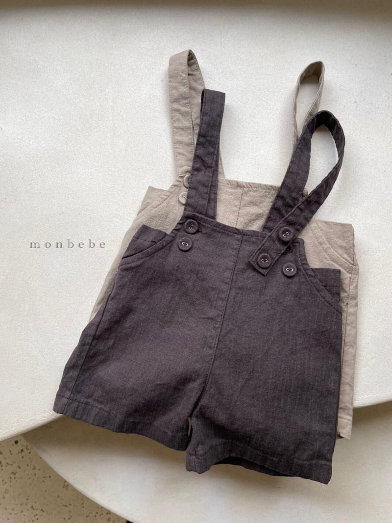 MONBEBE - Korean Children Fashion - #Kfashion4kids - Linen Span Dungarees Pants - 10