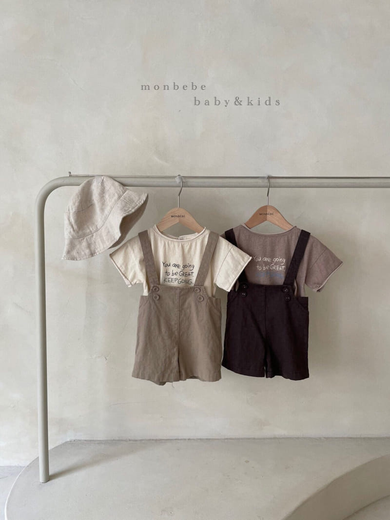 MONBEBE - Korean Children Fashion - #Kfashion4kids - Linen Span Dungarees Pants - 6