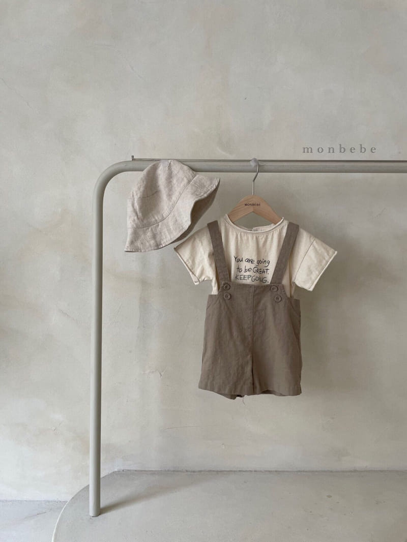 MONBEBE - Korean Children Fashion - #Kfashion4kids - Linen Span Dungarees Pants - 8