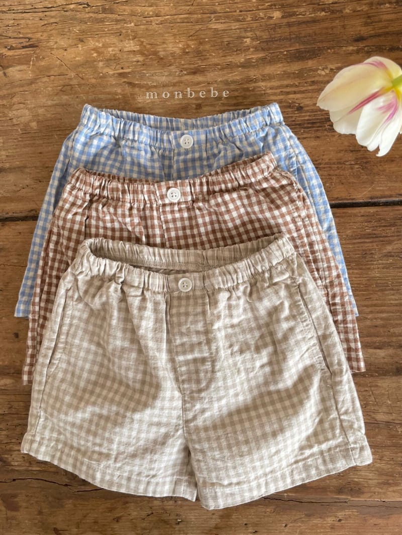 MONBEBE - Korean Children Fashion - #Kfashion4kids - Check Shorts - 3