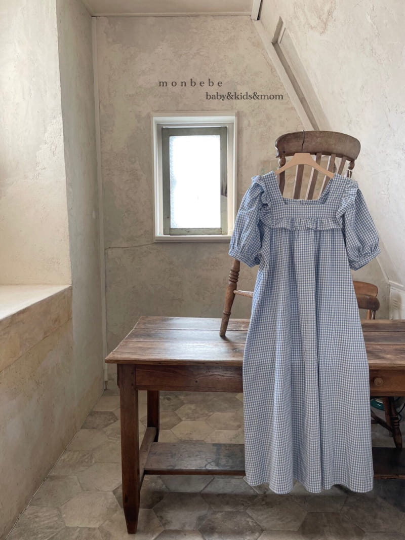 MONBEBE - Korean Children Fashion - #Kfashion4kids - Mom Check Frill One-piece - 3