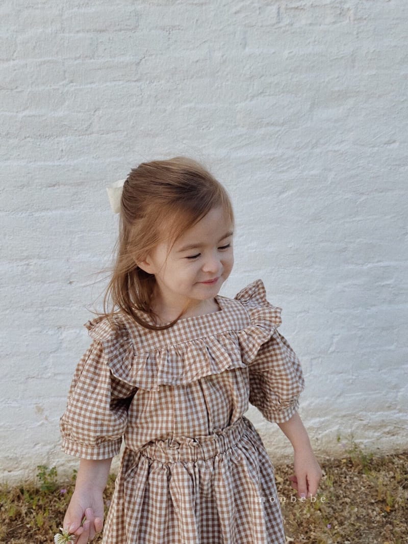 MONBEBE - Korean Children Fashion - #Kfashion4kids - Check Frill Blouse - 12