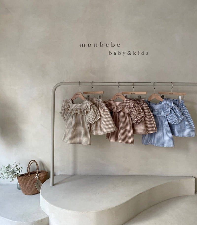 MONBEBE - Korean Children Fashion - #Kfashion4kids - Check Frill Blouse - 3