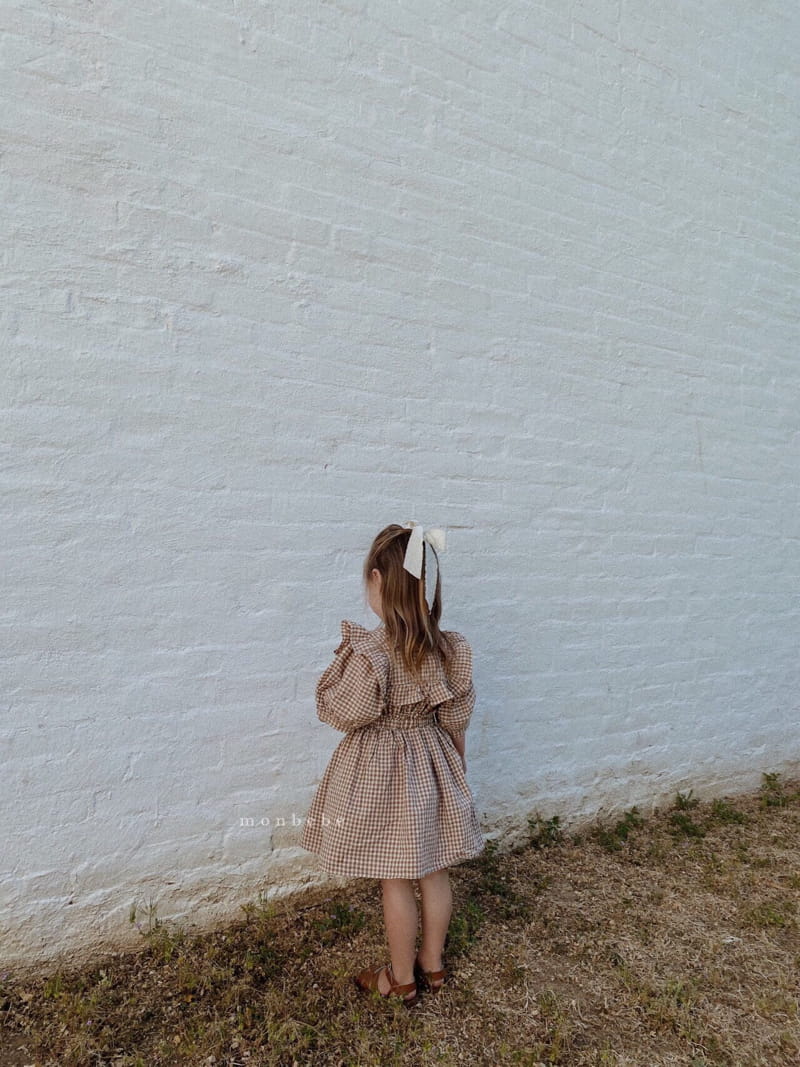 MONBEBE - Korean Children Fashion - #Kfashion4kids - Check Frill Blouse - 6