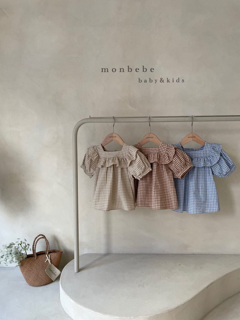 MONBEBE - Korean Children Fashion - #Kfashion4kids - Check Frill Blouse - 8