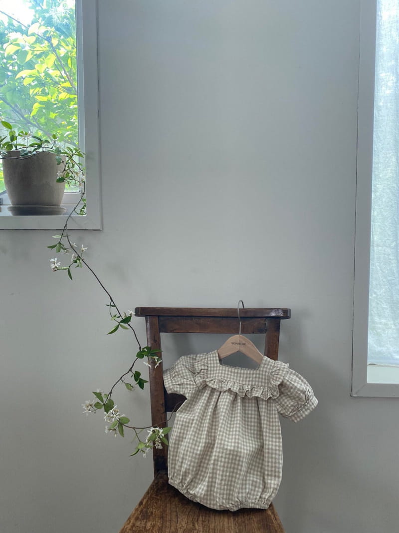 MONBEBE - Korean Children Fashion - #Kfashion4kids - Check Frill Bodysuit - 6