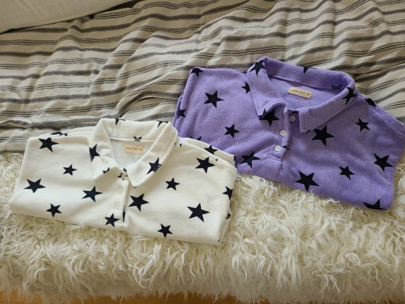 MOOI STORE - Korean Children Fashion - #Kfashion4kids - Star Towel Collar Tee - 10