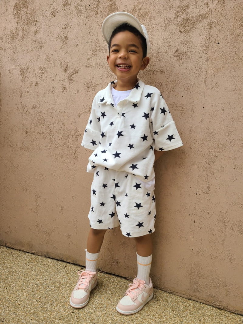 MOOI STORE - Korean Children Fashion - #Kfashion4kids - Star Towel Collar Tee - 5