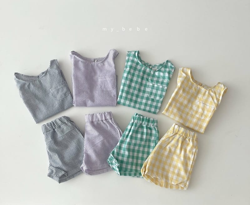 MY BEBE - Korean Children Fashion - #Kfashion4kids - Summer Sleeveless Bottom Set