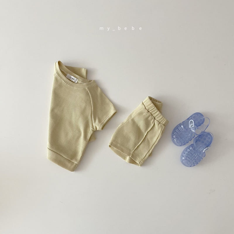 MY BEBE - Korean Children Fashion - #Kfashion4kids - Waffle Top Bottom Set - 12