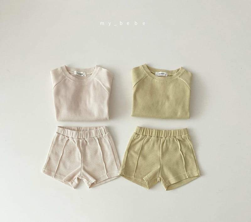 MY BEBE - Korean Children Fashion - #Kfashion4kids - Waffle Top Bottom Set - 3