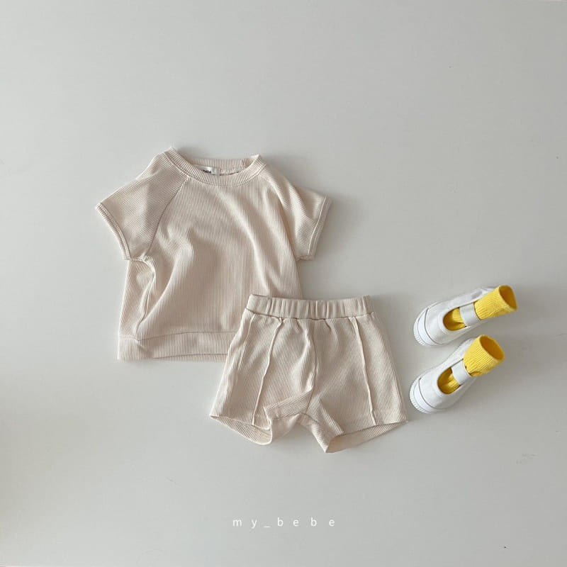 MY BEBE - Korean Children Fashion - #Kfashion4kids - Waffle Top Bottom Set - 5