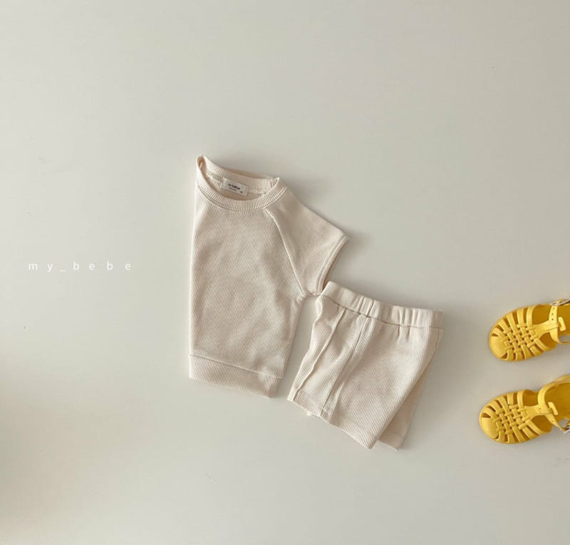 MY BEBE - Korean Children Fashion - #Kfashion4kids - Waffle Top Bottom Set - 6