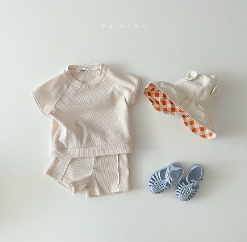 MY BEBE - Korean Children Fashion - #Kfashion4kids - Waffle Top Bottom Set - 8