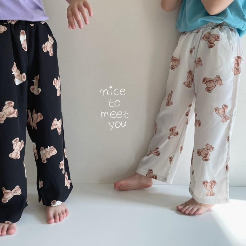 NICE TO MEET YOU - Korean Children Fashion - #Kfashion4kids - Bear Wide Pants - 10