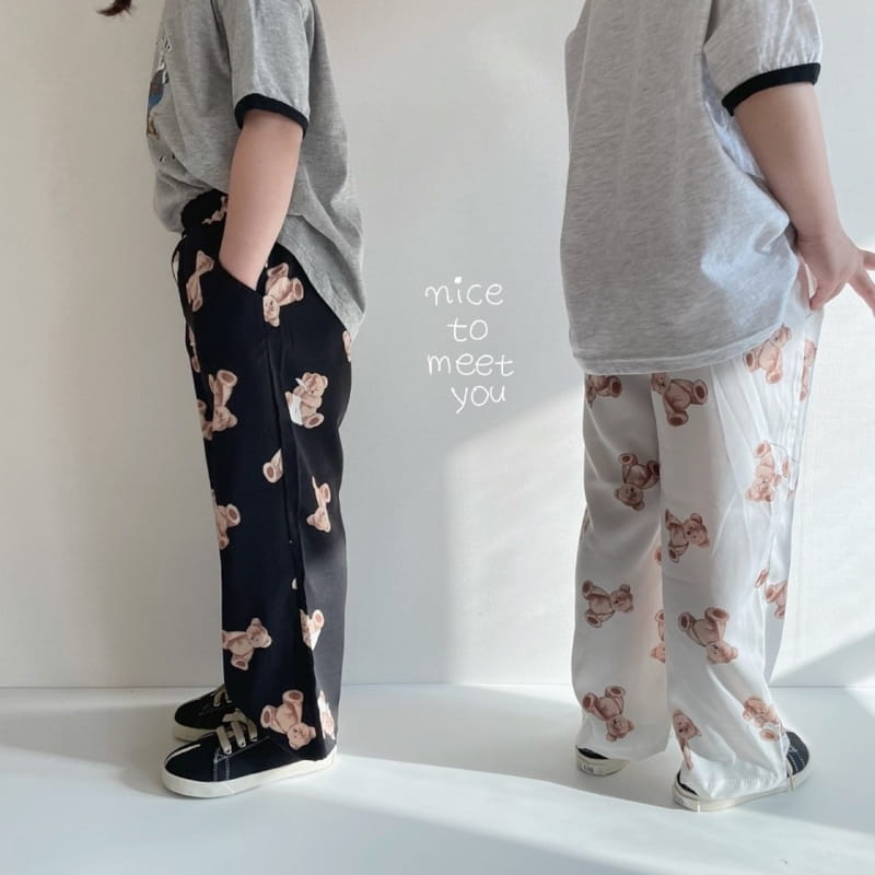 NICE TO MEET YOU - Korean Children Fashion - #Kfashion4kids - Bear Wide Pants - 8