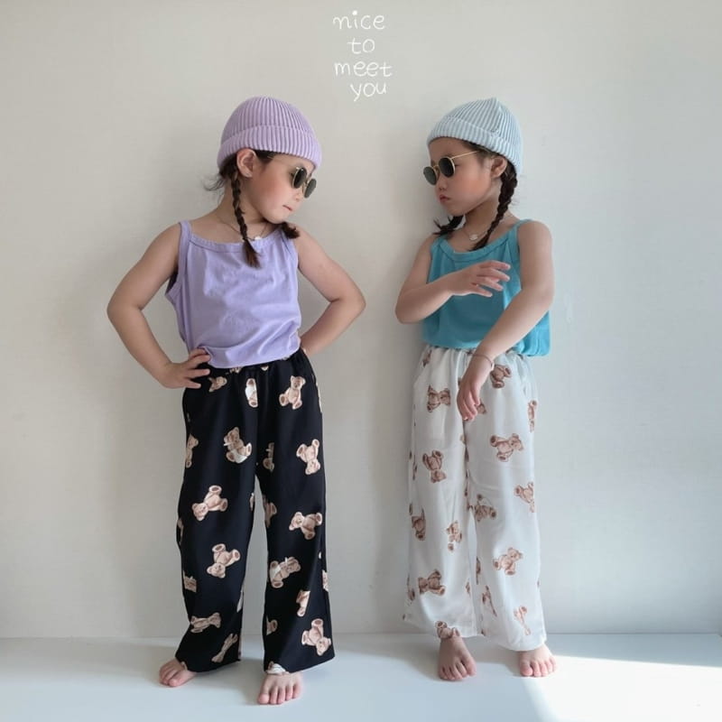 NICE TO MEET YOU - Korean Children Fashion - #Kfashion4kids - Bear Wide Pants - 9