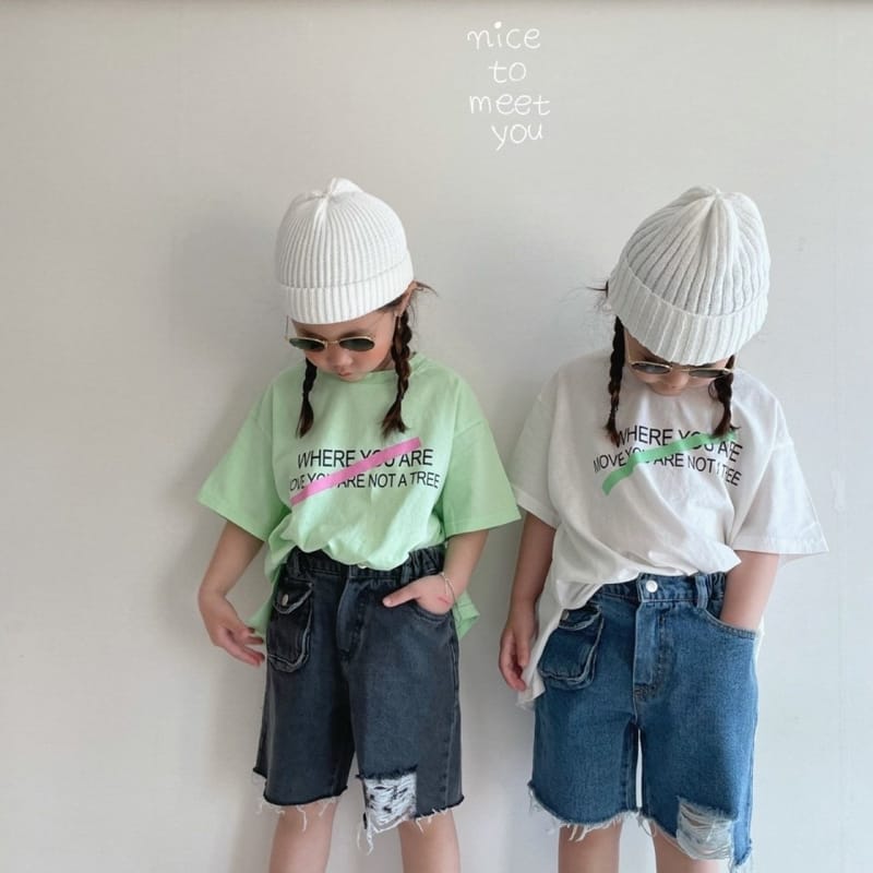 NICE TO MEET YOU - Korean Children Fashion - #Kfashion4kids - Pocket Denim Shorts - 2