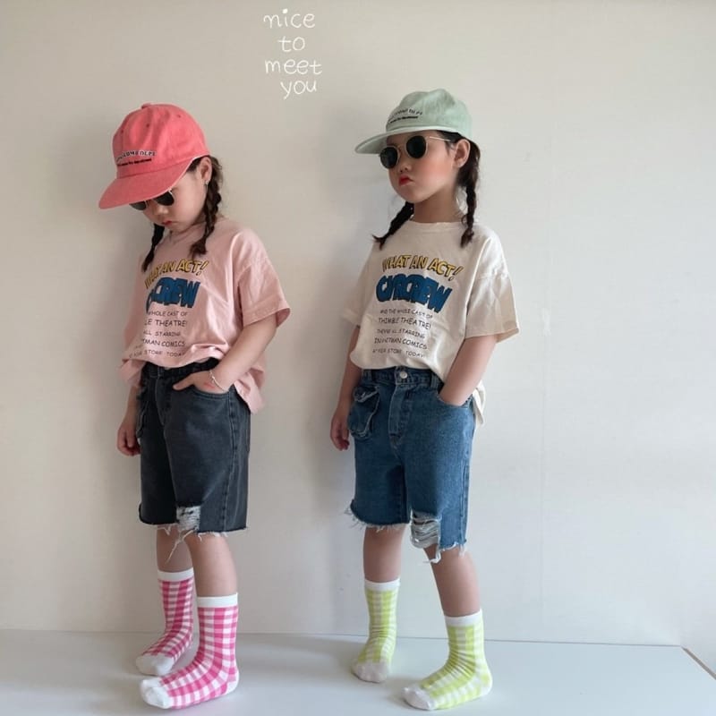 NICE TO MEET YOU - Korean Children Fashion - #Kfashion4kids - Pocket Denim Shorts - 8
