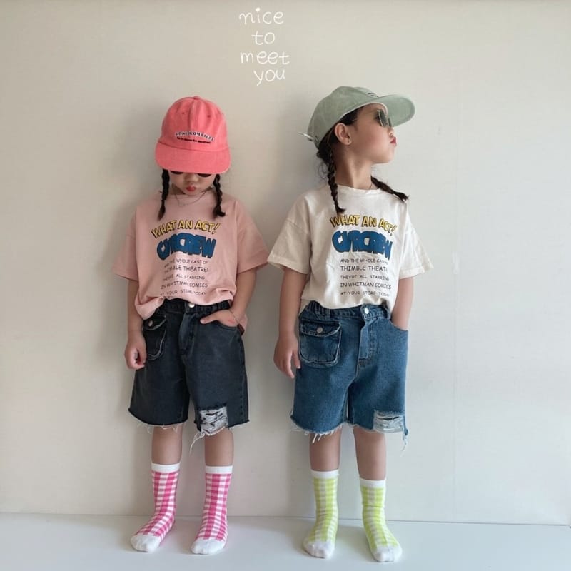 NICE TO MEET YOU - Korean Children Fashion - #Kfashion4kids - Lettering Tee - 10