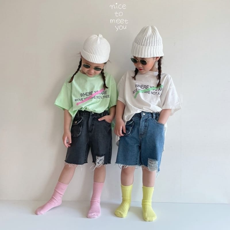 NICE TO MEET YOU - Korean Children Fashion - #Kfashion4kids - Cross Boxy Tee - 11